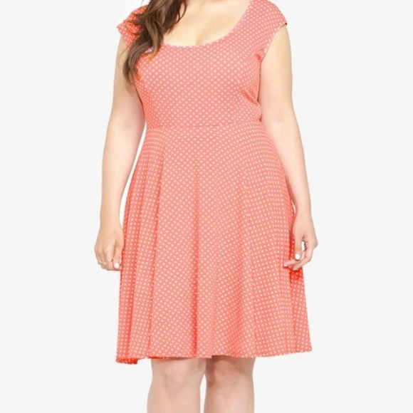 peach polka dot dress